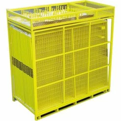 Jewett-Cameron Perimeter Patrol Welded Wire Yellow Powder Coat Fence - 7'6"Wx6'H 4 Panel Kit -Insulation Sales Store 260559 01