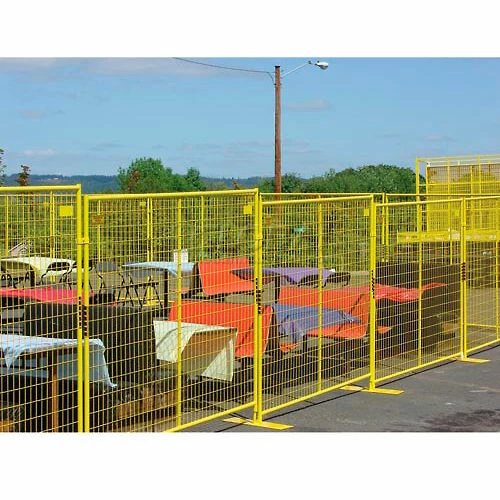 Jewett-Cameron Perimeter Patrol Welded Wire Yellow Powder Coat Fence - 7'6"Wx6'H 8 Panel Kit 2 Jewett-Cameron Perimeter Patrol Welded Wire Yellow Powder Coat Fence - 7'6"Wx6'H 8 Panel Kit - Image 2