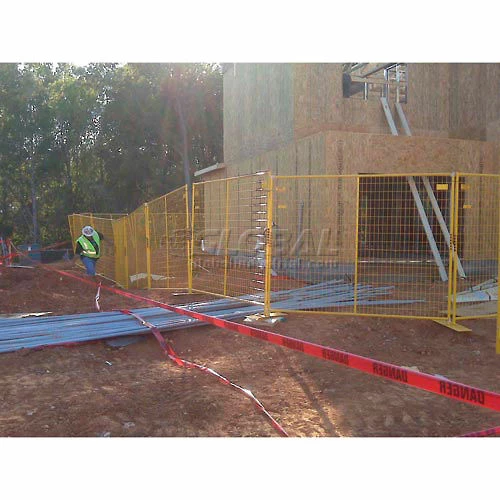 Jewett-Cameron Perimeter Patrol Welded Wire Yellow Powder Coat Fence - 7'6"Wx6'H 8 Panel Kit 3 Jewett-Cameron Perimeter Patrol Welded Wire Yellow Powder Coat Fence - 7'6"Wx6'H 8 Panel Kit - Image 3