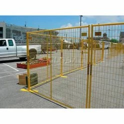 Jewett-Cameron Perimeter Patrol Welded Wire Yellow Powder Coat Fence - 7'6"Wx6'H 4 Panel Kit -Insulation Sales Store 443102 03