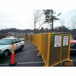 Jewett-Cameron Perimeter Patrol™ Welded Wire Yellow Powder Coat Fence - 7'6"Wx6'H 12 Panel Kit -Insulation Sales Store 443102 04 4