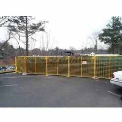 Jewett-Cameron Perimeter Patrol™ Welded Wire Yellow Powder Coat Fence - 7'6"Wx6'H 12 Panel Kit -Insulation Sales Store 443102 05 4