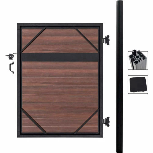Infinity Euro Estate 4'W x 6'H Black Rose Aluminum/Composite Adjustable Single Fence Gate Kit - IN GROUND ONLY 3 Infinity Euro Estate 4'W x 6'H Black Rose Aluminum/Composite Adjustable Single Fence Gate Kit - IN GROUND ONLY - Image 3