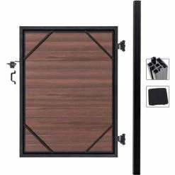 Infinity Euro Full Composite 4'W x 6'H Black Rose Aluminum/Composite Adjustable Single Gate Kit-IN GROUND ONLY -Insulation Sales Store EF UT1226 SILO BACK
