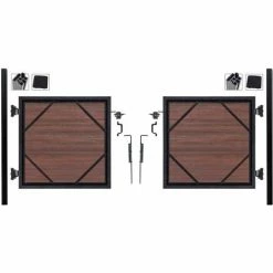 Infinity Euro Full Composite 4'Wx4'H Black Rose Aluminum/Composite Adjustable Single Gate Kit-IN GROUND ONLY -Insulation Sales Store EFUT2224SILOBACK