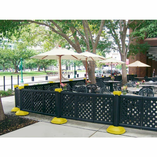 Grosfillex Outdoor Fence Post & Interlocking Base - Black / Safety Yellow 5 Grosfillex Outdoor Fence Post & Interlocking Base - Black / Safety Yellow - Image 5