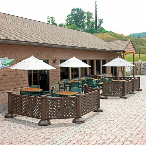 Grosfillex® Outdoor Fence Post & Interlocking Base - Brown 1 Grosfillex® Outdoor Fence Post & Interlocking Base - Brown