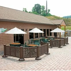 Grosfillex® Portable Resin Outdoor Patio Fence, 3-Panel Section - Brown