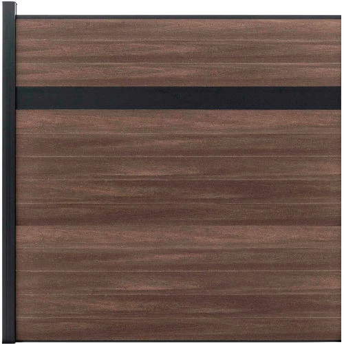 Infinity Euro Estate 6'W x 6'H King Cedar Aluminum/Composite Horizontal Fence-Adder Section-IN GROUND 1 Infinity Euro Estate 6'W x 6'H King Cedar Aluminum/Composite Horizontal Fence-Adder Section-IN GROUND