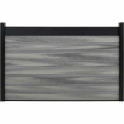 Infinity Euro Estate 6'W x 4'H Oxford Grey Aluminum/Composite Horizontal Fence Starter Section- IN GROUND