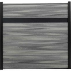 Infinity Euro Estate 6'W x 6'H Oxford Grey Aluminum/Composite Horizontal Fence Starter Section- IN GROUND