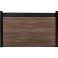 Infinity Euro Estate 6'W x 4'H King Cedar Aluminum/Composite Horizontal Fence Starter Section- IN GROUND