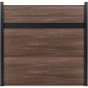 Infinity Euro Estate 6'W x 6'H King Cedar Aluminum/Composite Horizontal Fence Starter Section- IN GROUND