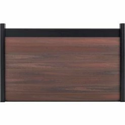 Infinity Euro Estate 6'W x 4'H Black Rose Aluminum/Composite Horizontal Fence Starter Section- IN GROUND