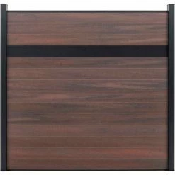 Infinity Euro Estate 6'W x 6'H Black Rose Aluminum/Composite Horizontal Fence Starter Section- IN GROUND