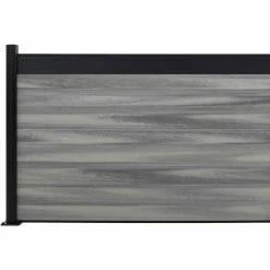 Infinity Euro Estate 6'W x 4'H Oxford Grey Aluminum/Composite Horizontal Fence Adder Section - SURFACE MOUNT