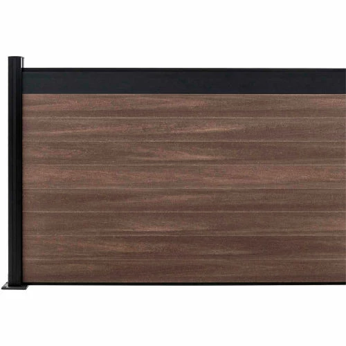 Infinity Euro Estate 6'W x 4'H King Cedar Aluminum/Composite Horizontal Fence Adder Section - SURFACE MOUNT 2 Infinity Euro Estate 6'W x 4'H King Cedar Aluminum/Composite Horizontal Fence Adder Section - SURFACE MOUNT - Image 2