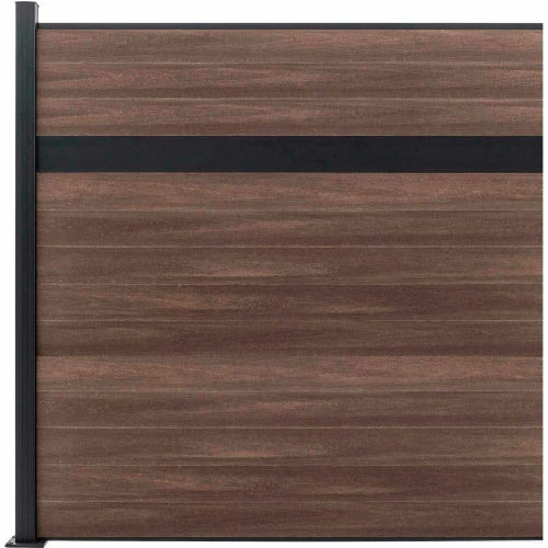 Infinity Euro Estate 6'W x 6'H King Cedar Aluminum/Composite Horizontal Fence Adder Section - SURFACE MOUNT 2 Infinity Euro Estate 6'W x 6'H King Cedar Aluminum/Composite Horizontal Fence Adder Section - SURFACE MOUNT - Image 2