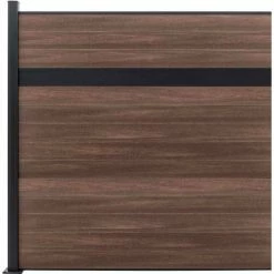 Infinity Euro Estate 6'W x 6'H King Cedar Aluminum/Composite Horizontal Fence Adder Section - SURFACE MOUNT