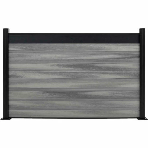 Infinity Euro Estate 6'W x 4'H Oxford Grey Aluminum/Composite Horizontal Fence - Starter Section-SURFACE MOUNT 1 Infinity Euro Estate 6'W x 4'H Oxford Grey Aluminum/Composite Horizontal Fence - Starter Section-SURFACE MOUNT