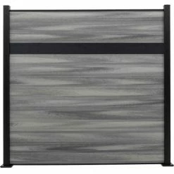 Infinity Euro Estate 6'W x 6'H Oxford Grey Aluminum/Composite Horizontal Fence - Starter Section-SURFACE MOUNT