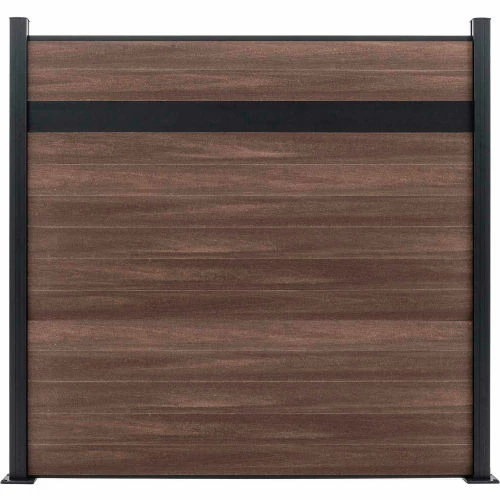 Infinity Euro Estate 6'W x 6'H King Cedar Aluminum/Composite Horizontal Fence - Starter Section-SURFACE MOUNT 2 Infinity Euro Estate 6'W x 6'H King Cedar Aluminum/Composite Horizontal Fence - Starter Section-SURFACE MOUNT - Image 2