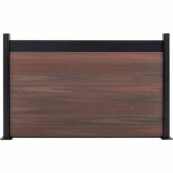 Infinity Euro Estate 6'W x 4'H Black Rose Aluminum/Composite Horizontal Fence - Starter Section-SURFACE MOUNT