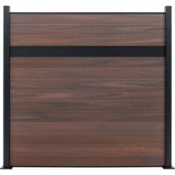 Infinity Euro Estate 6'W x 6'H Black Rose Aluminum/Composite Horizontal Fence - Starter Section-SURFACE MOUNT