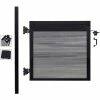 Infinity Euro Estate 4'W x 4'H Oxford Grey Aluminum/Composite Adjustable Single Fence Gate Kit - IN GROUND ONLY