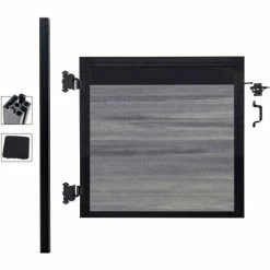 Infinity Euro Estate 4'W x 4'H Oxford Grey Aluminum/Composite Adjustable Single Fence Gate Kit - IN GROUND ONLY