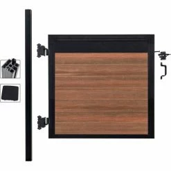 Infinity Euro Estate 4'W x 4'H King Cedar Aluminum/Composite Adjustable Single Fence Gate Kit - IN GROUND ONLY