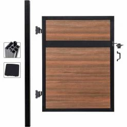 Infinity Euro Estate 4'W x 6'H King Cedar Aluminum/Composite Adjustable Single Fence Gate Kit - IN GROUND ONLY