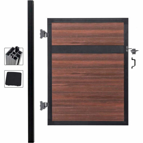 Infinity Euro Estate 4'W x 6'H Black Rose Aluminum/Composite Adjustable Single Fence Gate Kit - IN GROUND ONLY 2 Infinity Euro Estate 4'W x 6'H Black Rose Aluminum/Composite Adjustable Single Fence Gate Kit - IN GROUND ONLY - Image 2