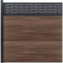 Infinity Euro Lattice Top 6'W x 6'H King Cedar Aluminum/Composite Horizontal Fence-Adder Section-IN GROUND