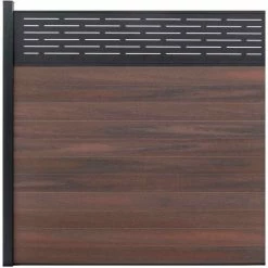 Infinity Euro Lattice Top 6'W x 6'H Black Rose Aluminum/Composite Horizontal Fence-Adder Section-IN GROUND