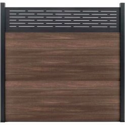 Infinity Euro Lattice Top 6'W x 6'H King Cedar Aluminum/Composite Horizontal Fence Starter Section- IN GROUND