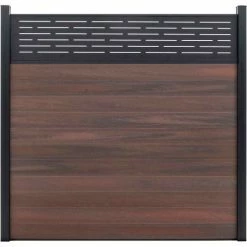 Infinity Euro Lattice Top 6'W x 6'H Black Rose Aluminum/Composite Horizontal Fence Starter Section- IN GROUND