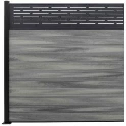 Infinity Euro Lattice Top 6'W x 6'H Oxford Grey Aluminum/Composite Horizontal Fence Adder Section - SURFACE MT