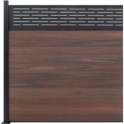 Infinity Euro Lattice Top 6'W x 6'H Black Rose Aluminum/Composite Horizontal Fence Adder Section - SURFACE MT