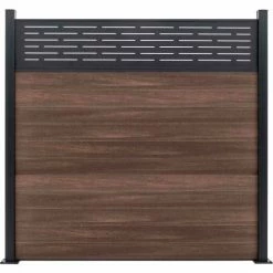 Infinity Euro Lattice Top 6'W x 6'H King Cedar Aluminum/Composite Horizontal Fence-Starter Section-SURFACE MOUNT