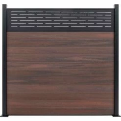 Infinity Euro Lattice Top 6'W x 6'H Black Rose Aluminum/Composite Horizontal Fence-Starter Section-SURFACE MOUNT