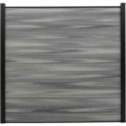 Infinity Euro Full Composite 6'W x 6'H Oxford Grey Aluminum/Composite Horizontal Fence Starter Section- IN GROUND