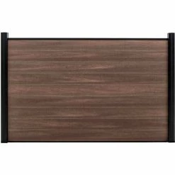 Infinity Euro Full Composite 6'W x 4'H King Cedar Aluminum/Composite Horizontal Fence Starter Section- IN GROUND