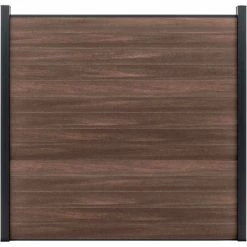 Infinity Euro Full Composite 6'W x 6'H King Cedar Aluminum/Composite Horizontal Fence Starter Section- IN GROUND