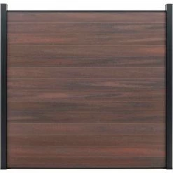 Infinity Euro Full Composite 6'W x 6'H Black Rose Aluminum/Composite Horizontal Fence Starter Section- IN GROUND