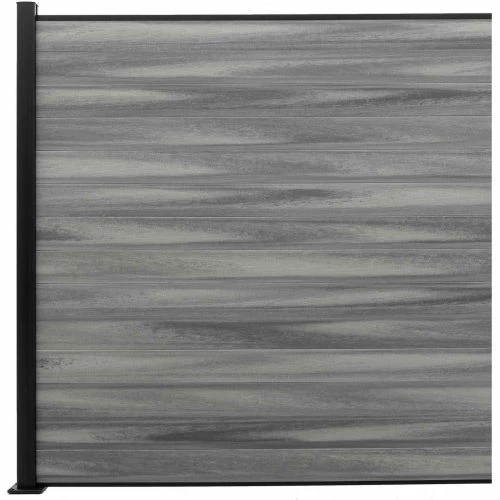 Infinity Euro Full Composite 6'Wx6'H Oxford Grey Aluminum/Composite Horizontal Fence Starter Section - SURFACE MT 2 Infinity Euro Full Composite 6'Wx6'H Oxford Grey Aluminum/Composite Horizontal Fence Starter Section - SURFACE MT - Image 2