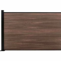 Infinity Euro Full Composite 6'W x4'H King Cedar Aluminum/Composite Horizontal Fence Adder Section - SURFACE MT