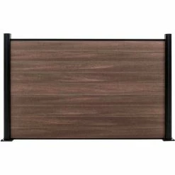 Infinity Euro Full Composite 6'W x 4'H King Cedar Aluminum/Composite Horizontal Fence-Starter Section-SURFACE MT