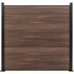 Infinity Euro Full Composite 6'W x 6'H King Cedar Aluminum/Composite Horizontal Fence-Starter Section-SURFACE MT