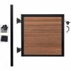 Infinity Euro Full Composite 4'W x 4'H King Cedar Aluminum/CompositeAdjustable Single Gate Kit-IN GROUND ONLY